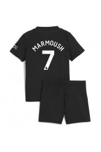 Manchester City Omar Marmoush #7 Jalkapallovaatteet Lasten Vieraspeliasu 2025-26 Lyhythihainen (+ Lyhyet housut)
